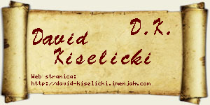 David Kiselički vizit kartica